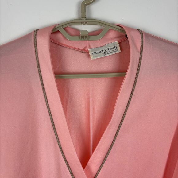Vintage Vanity Fair Collectibles Robe Pink Gold Trim Dacron Nylon USA size 10 - Picture 3 of 14
